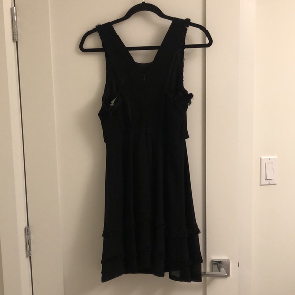 Sandro black fringe cocktail dress - Picture 4 of 6